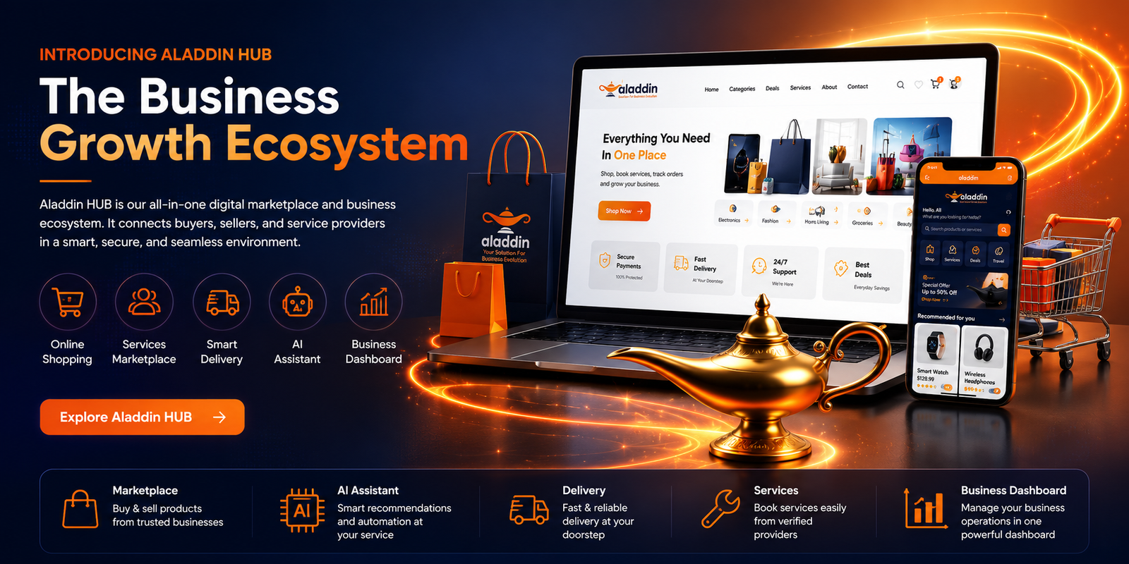 Aladdin Hub business ecosystem preview
